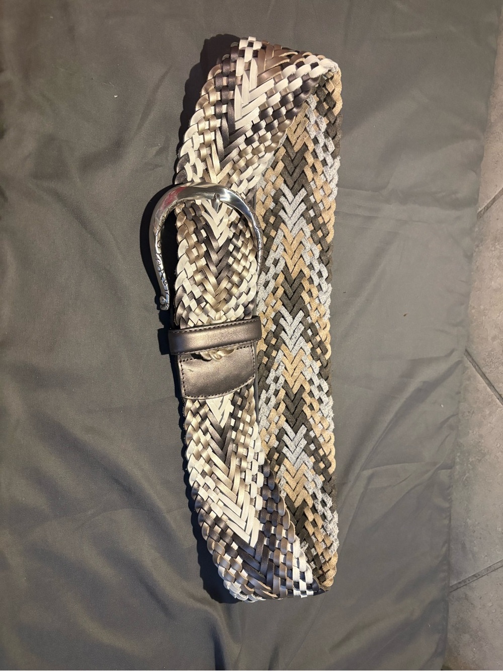 Brighton Woven Braided Belt in Neutral Multi-Color
